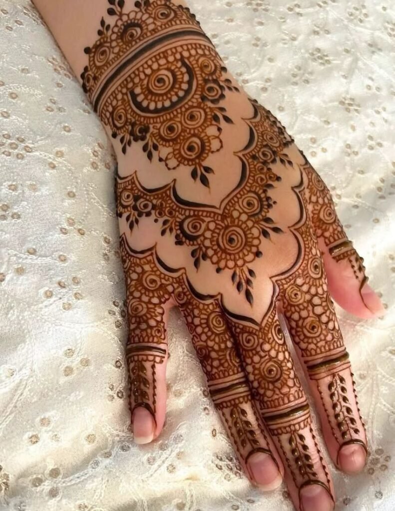 stylish right hand mehndi design