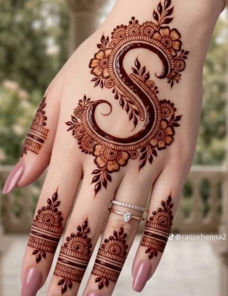back hand name mehndi design