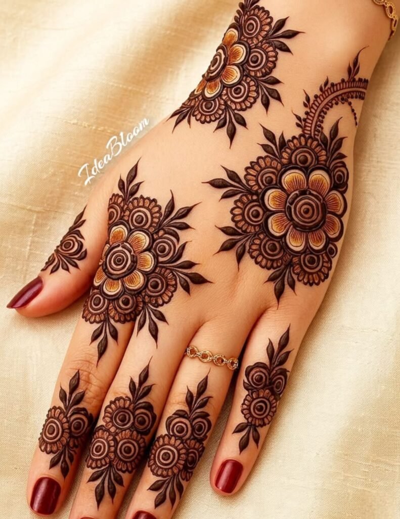 back hand shaded mehndi design