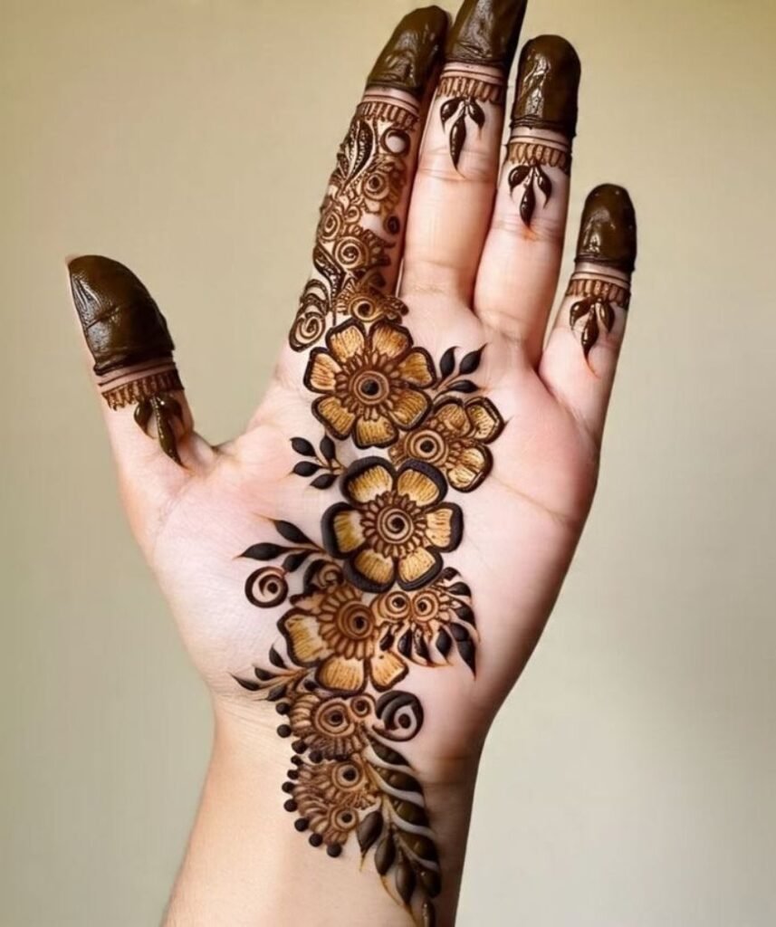 bail mehndi for front hand