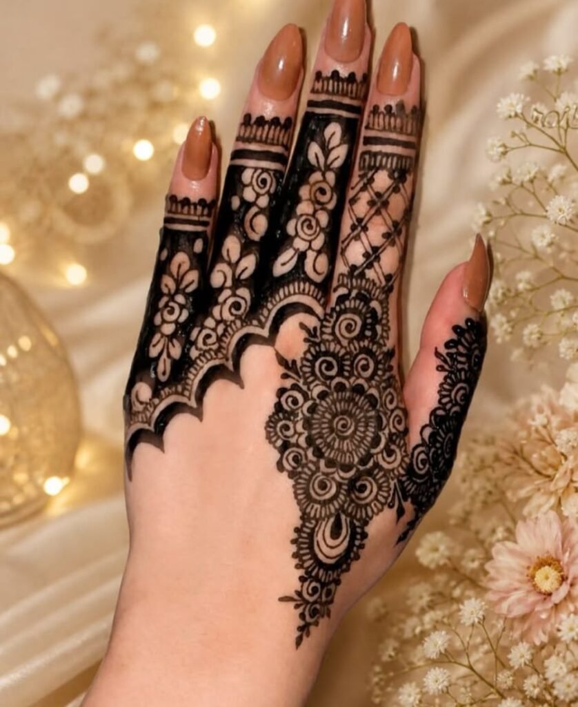 beautiful finger mehndi design