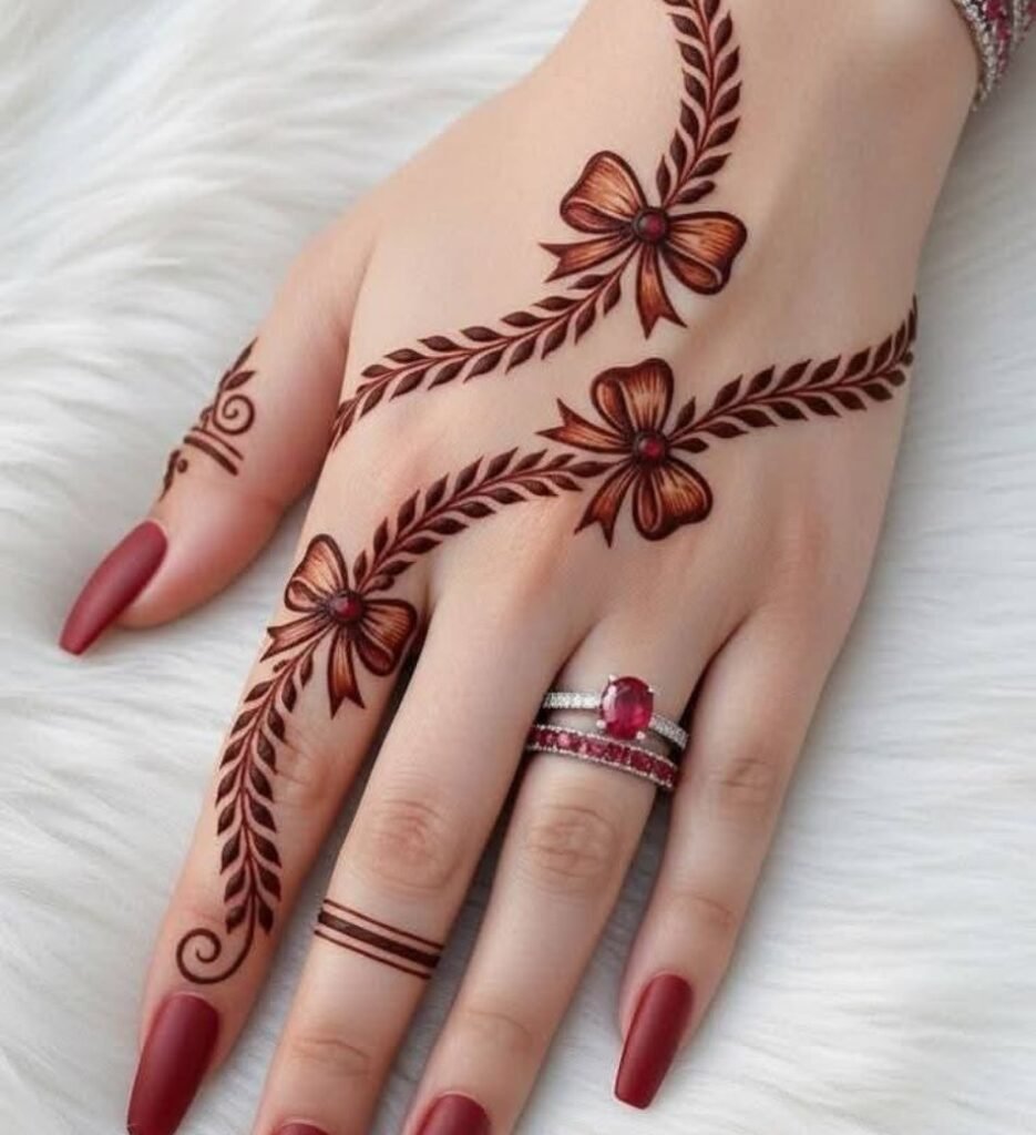 butterfly chain mehndi design
