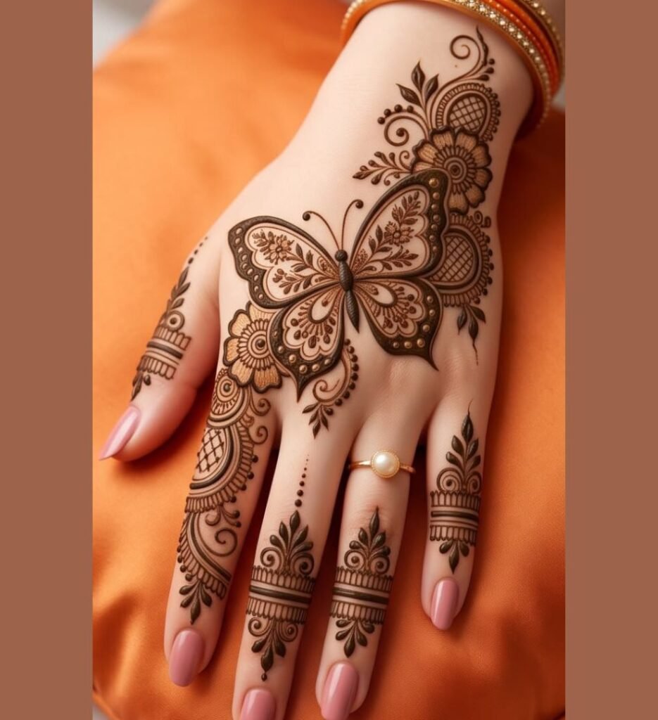 butterfly mehndi designs