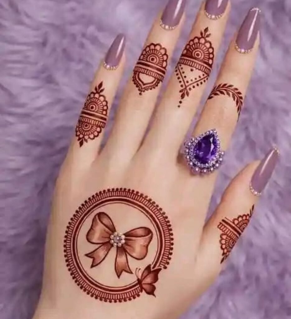 butterfly tikki mehndi design