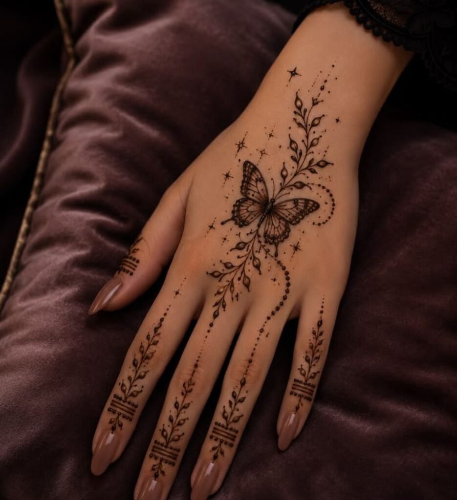 cute butterfly mehndi
