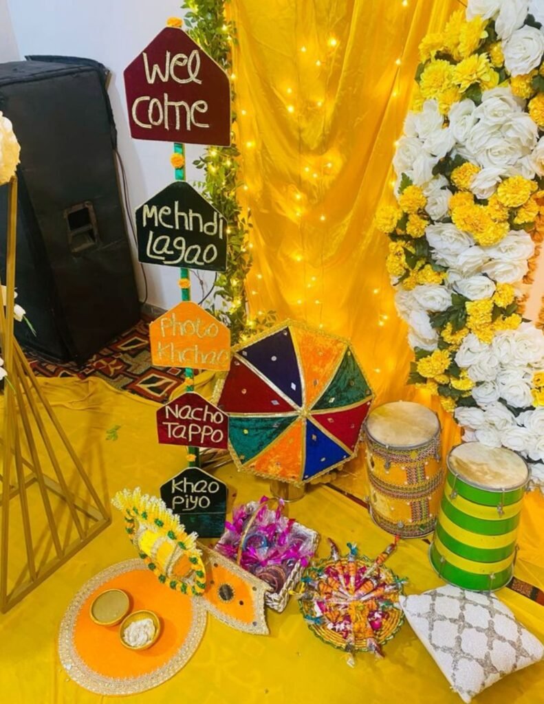 cute dholki setup