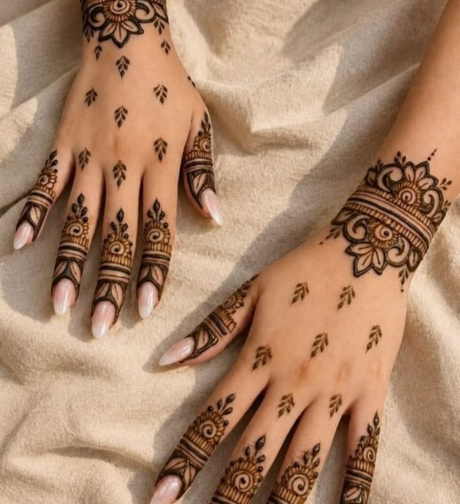 easy lotus mehndi design