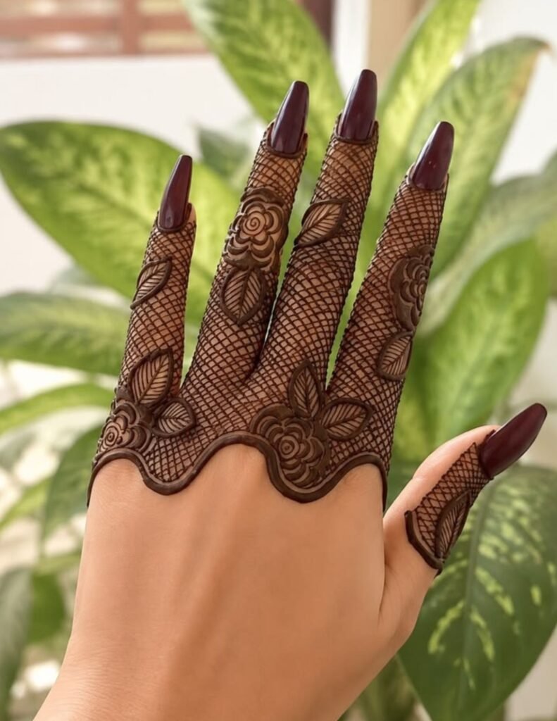 elegant finger mehndi design