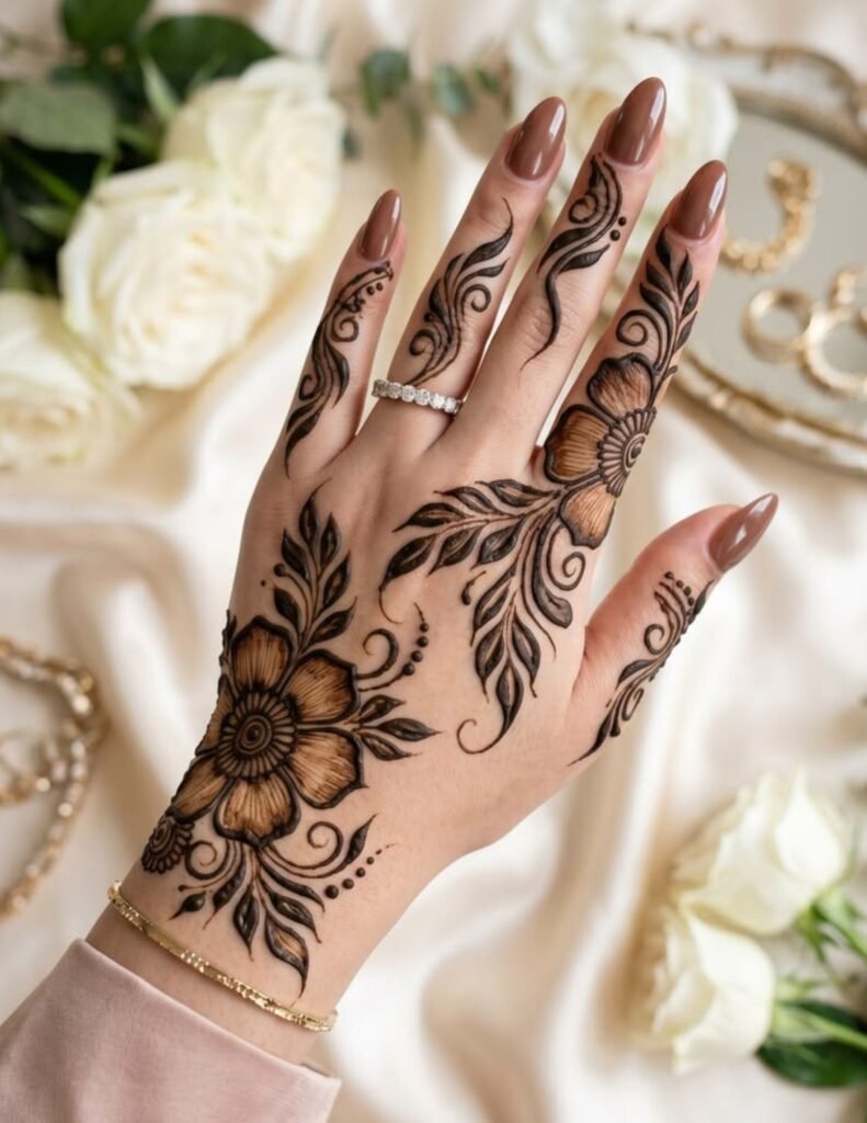 elegant floral mehndi