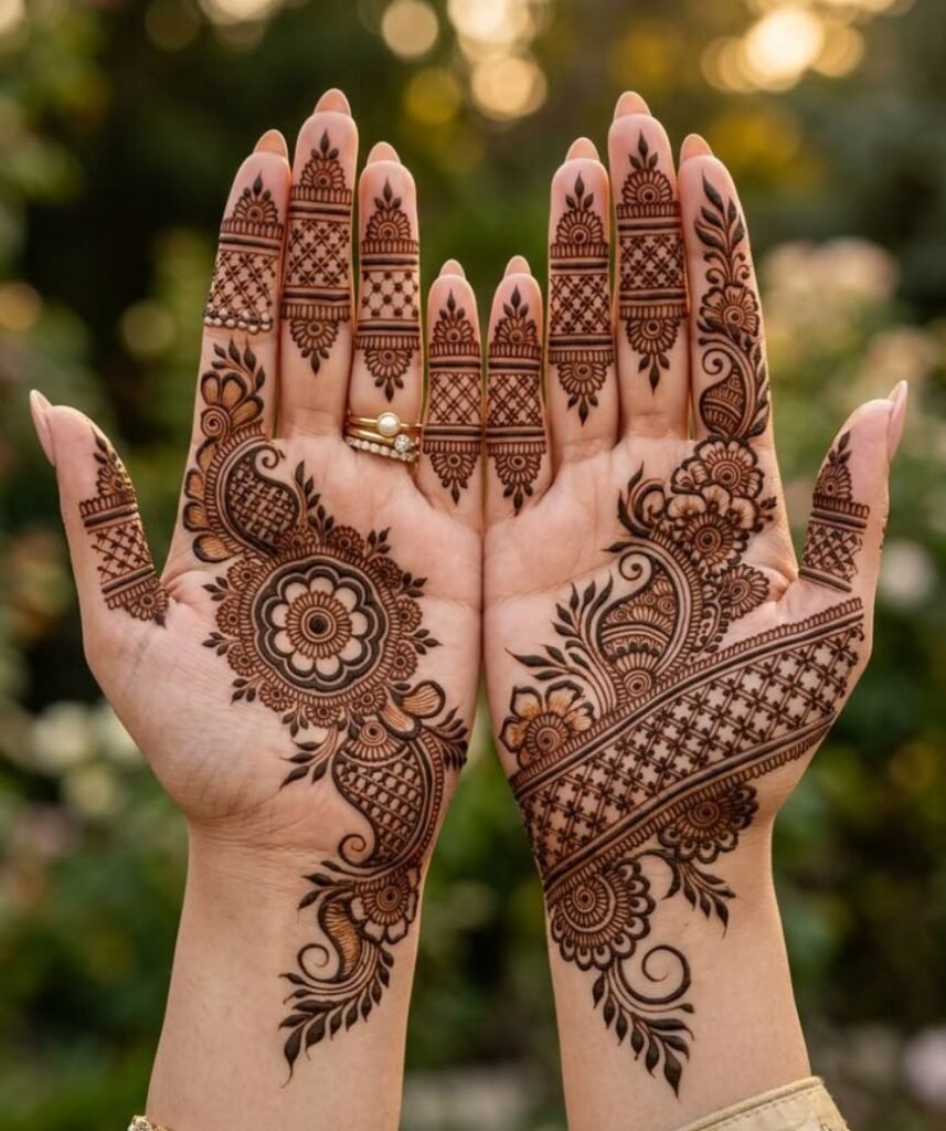 elegant mehndi design for brides