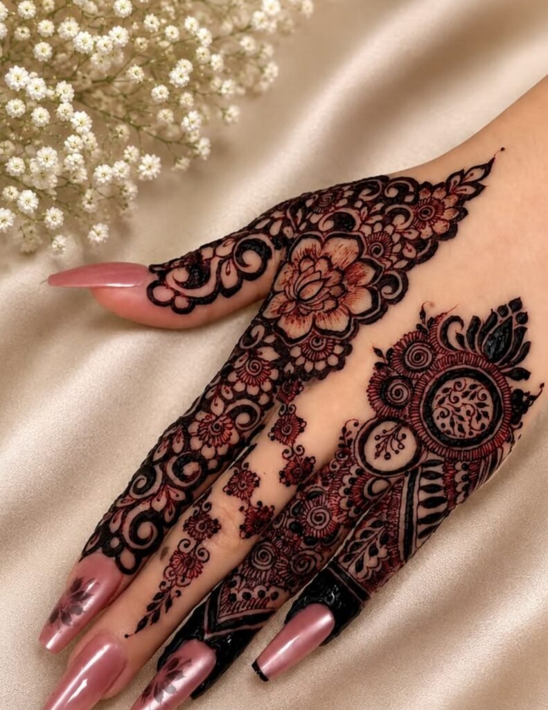 elegant mehndi for engagement