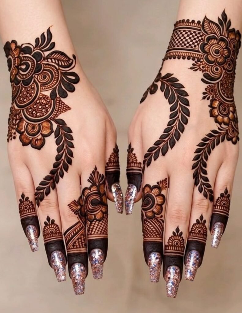 elegant shaded mehndi design