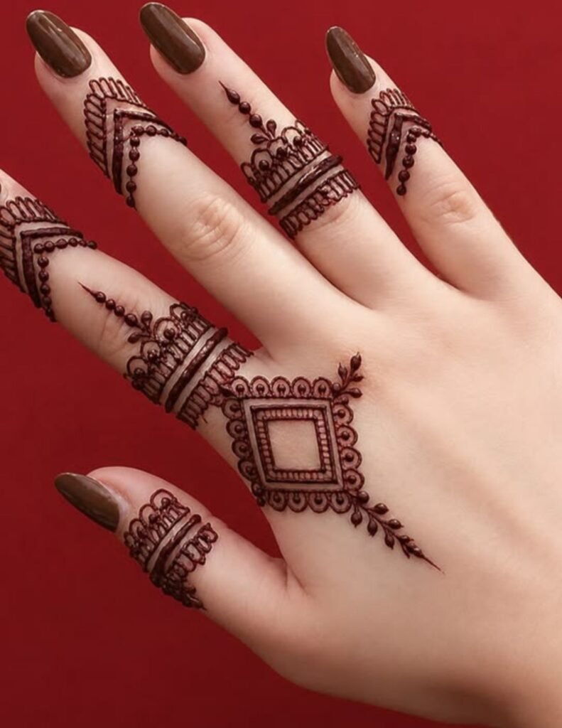 finger geometric mehndi