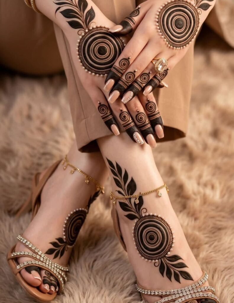 floral foot mehndi design