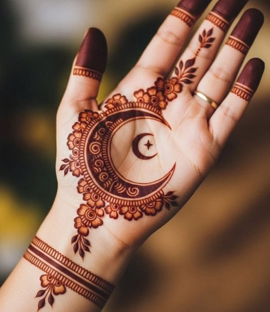 front hand chand mehndi design