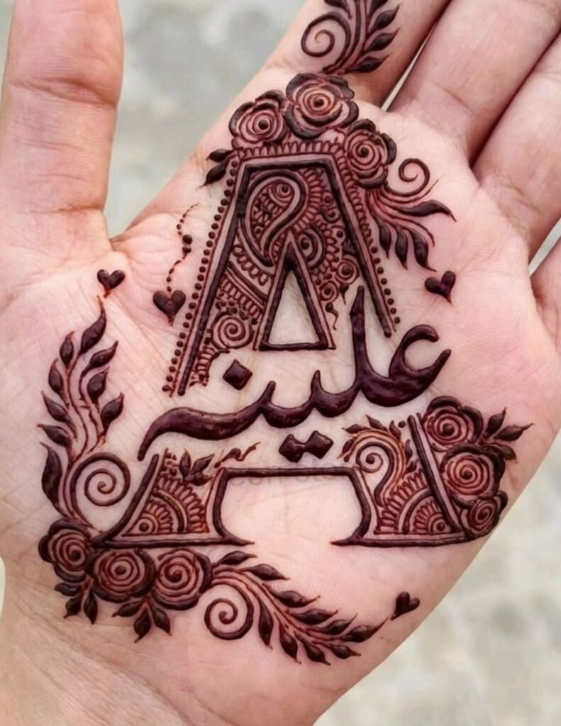 front hand mehndi design