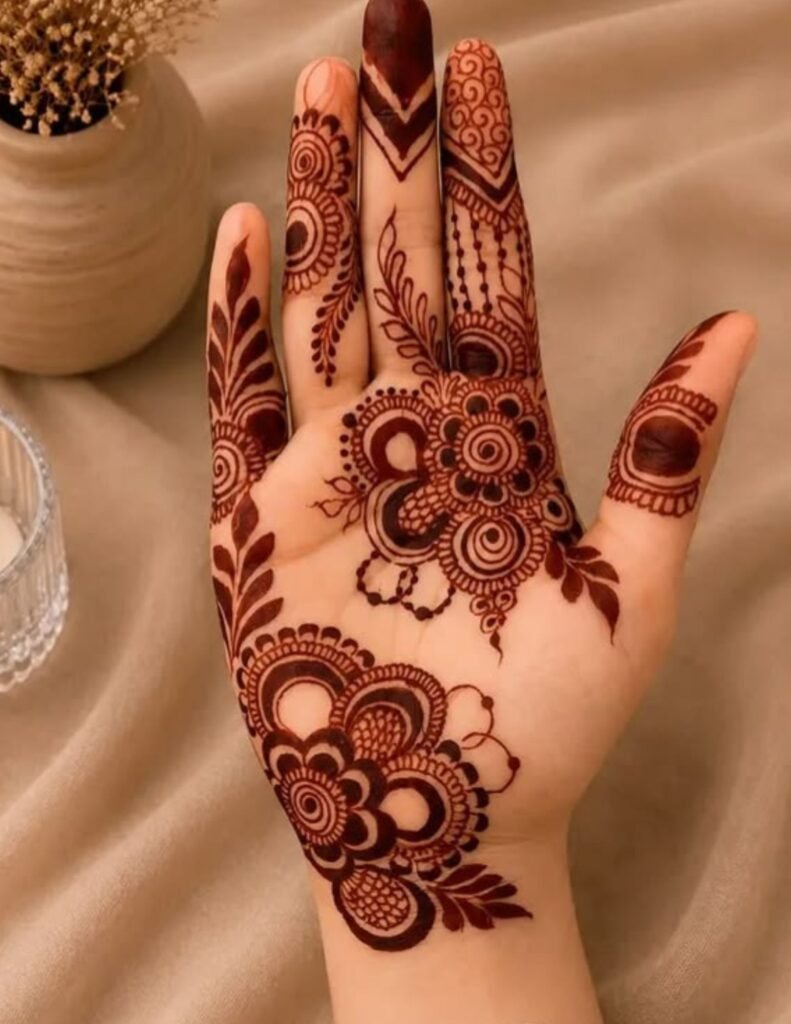 front hand mehndi design