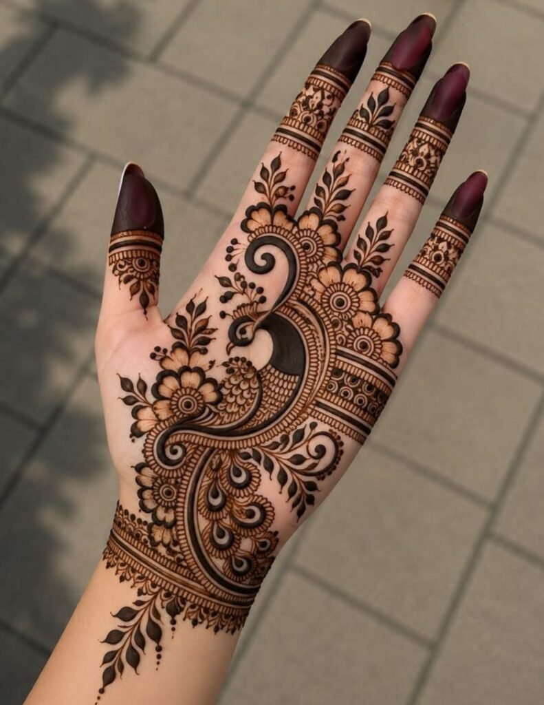 front hand mehndi design