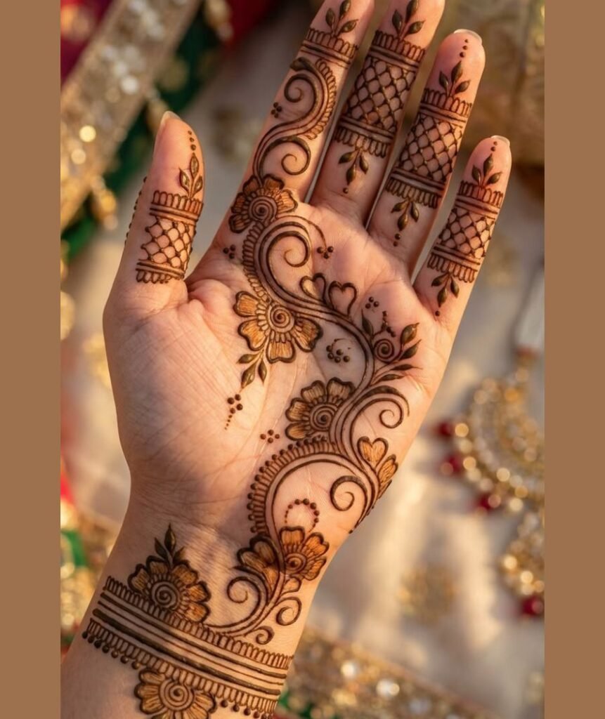 front hand mehndi design