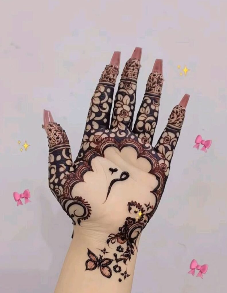 front hand name mehndi dessign
