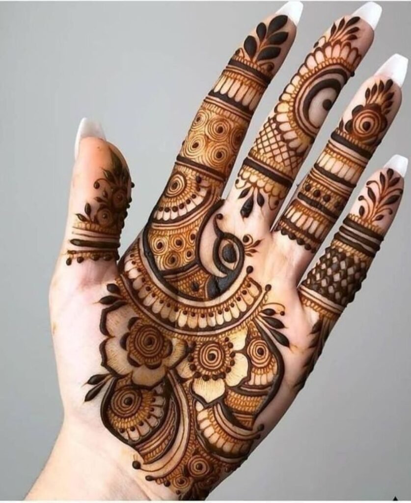 front peacock mehndi design