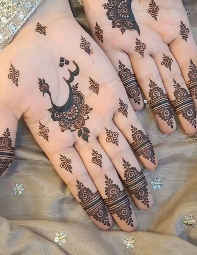 front side name mehndi design