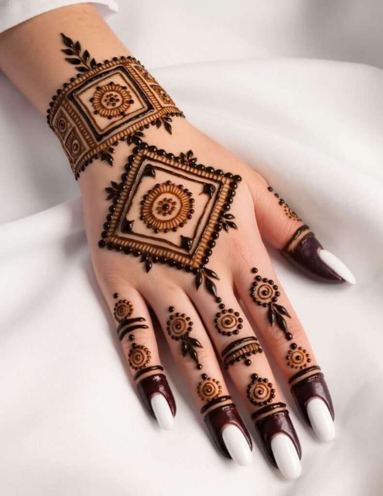 geometric mehndi with border