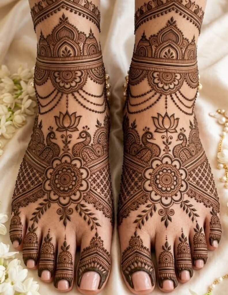 heavy foot mehndi design