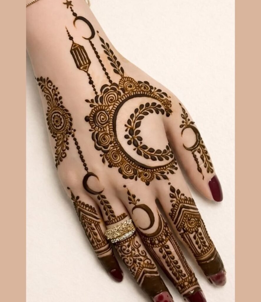 heavy moon mehndi design