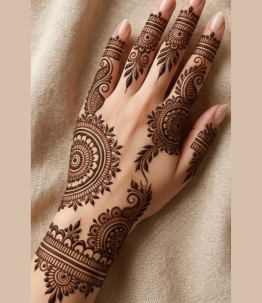 left hand shaded mehndi design