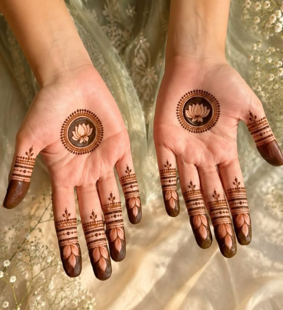 lotus mehndi design