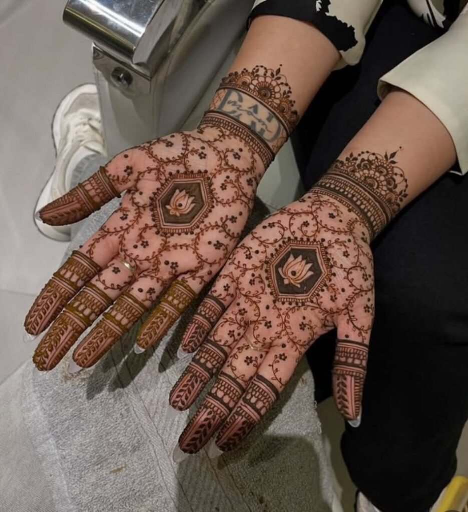 lotus mehndi designd