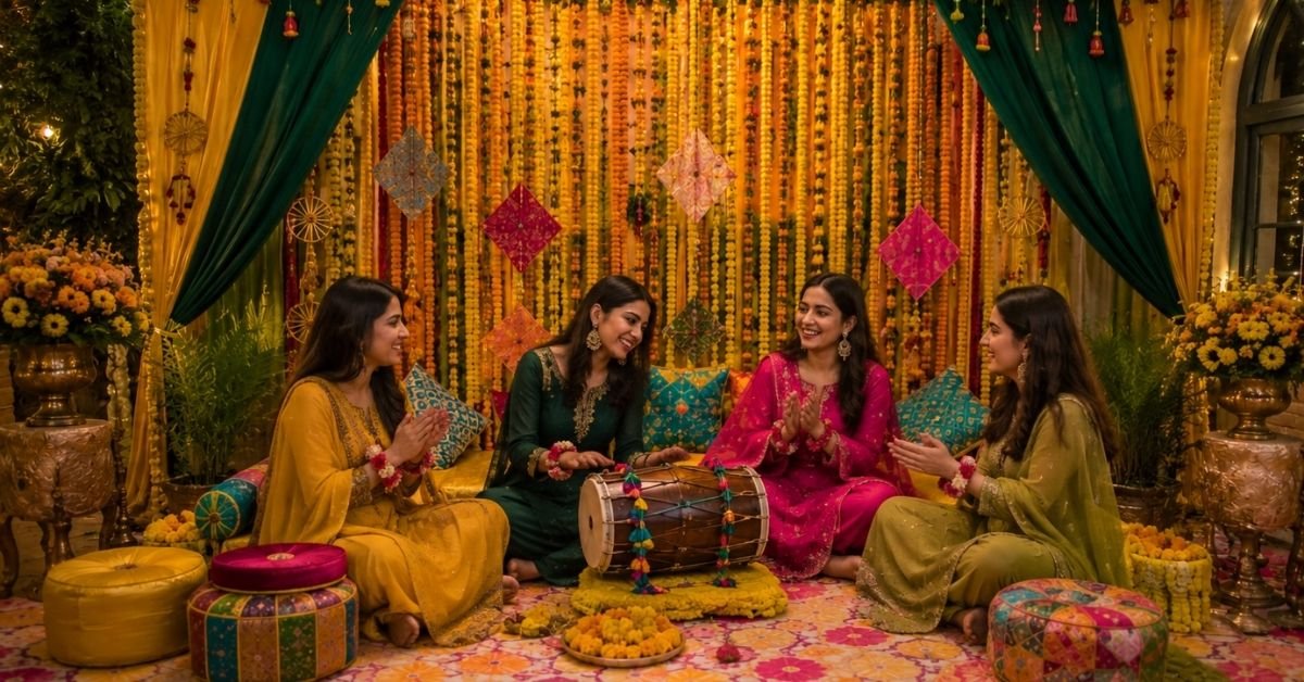 mehndi dholki setup