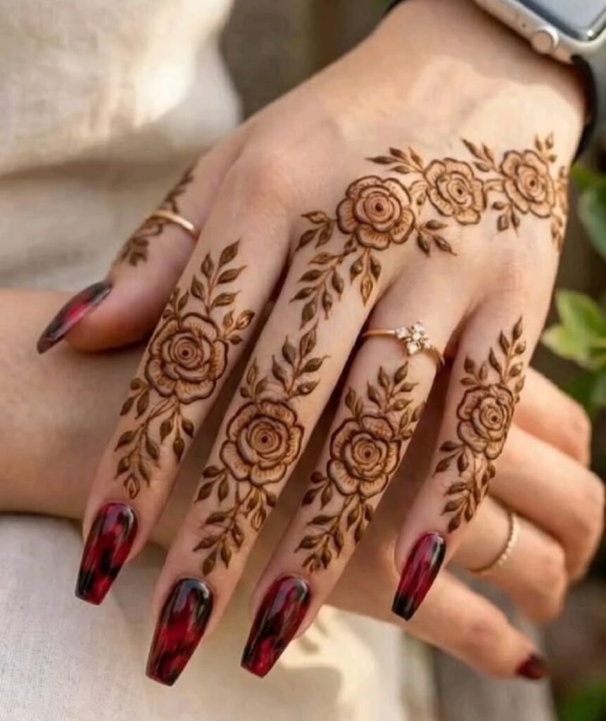 minimal floral mehndi design