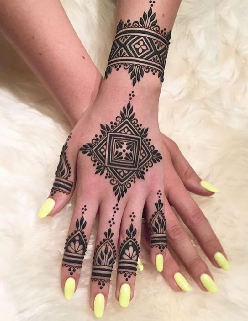 moroccan mehndi with border
