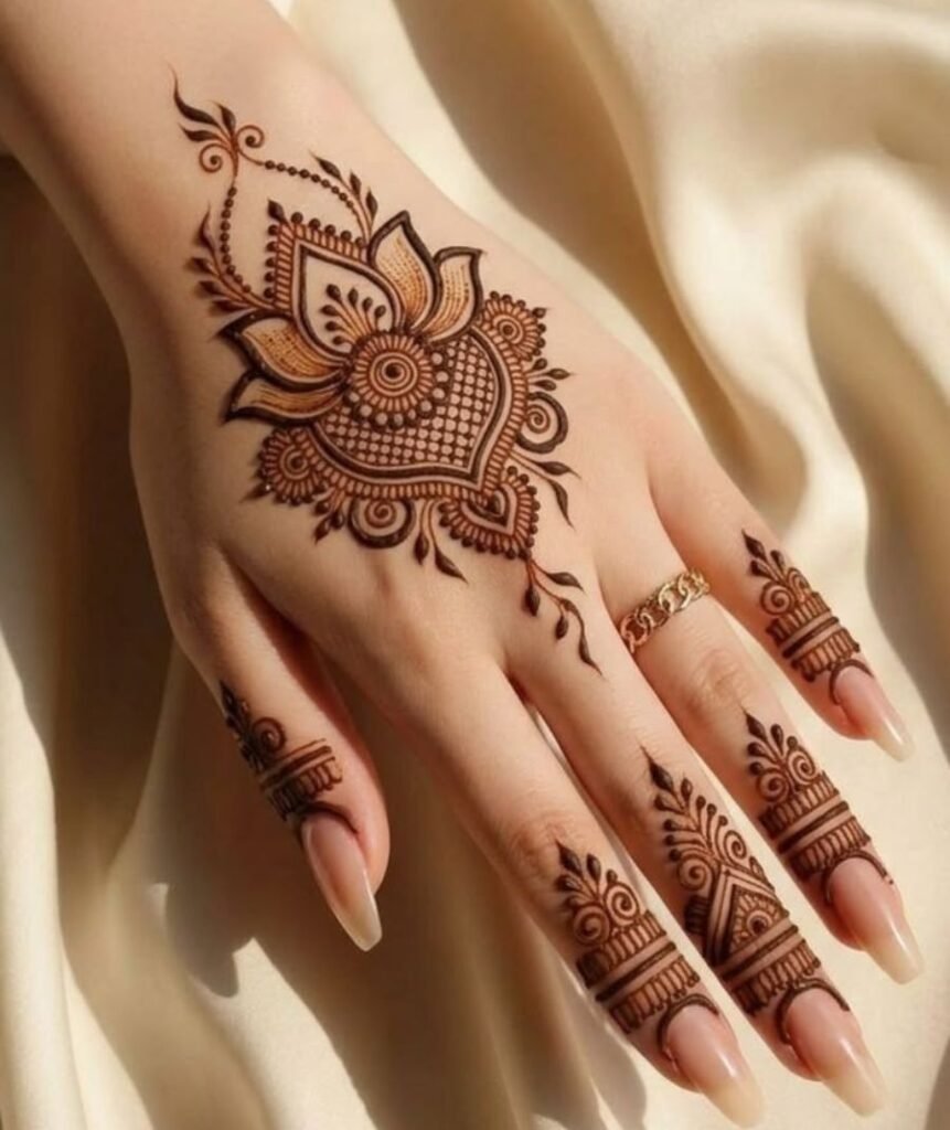 one hand mehndi design
