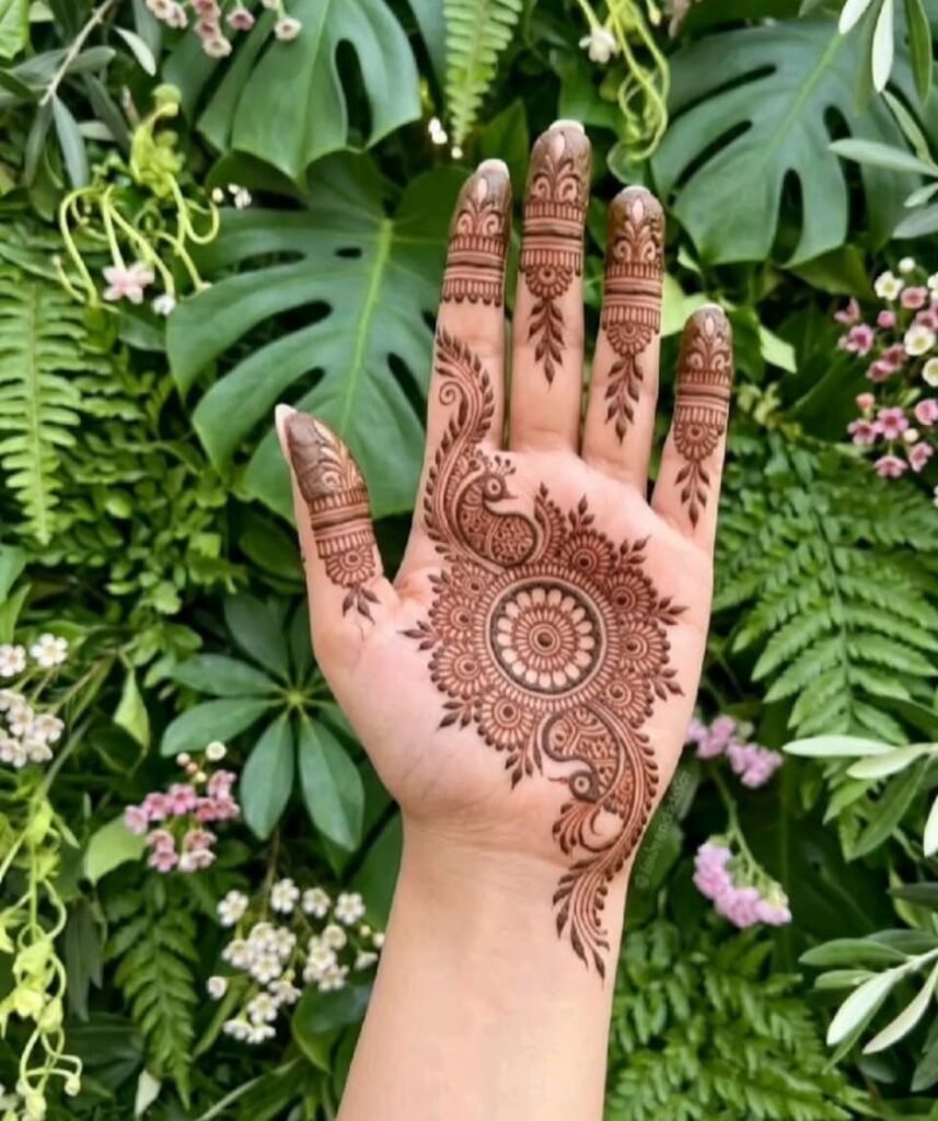 one hand shade mehndi design