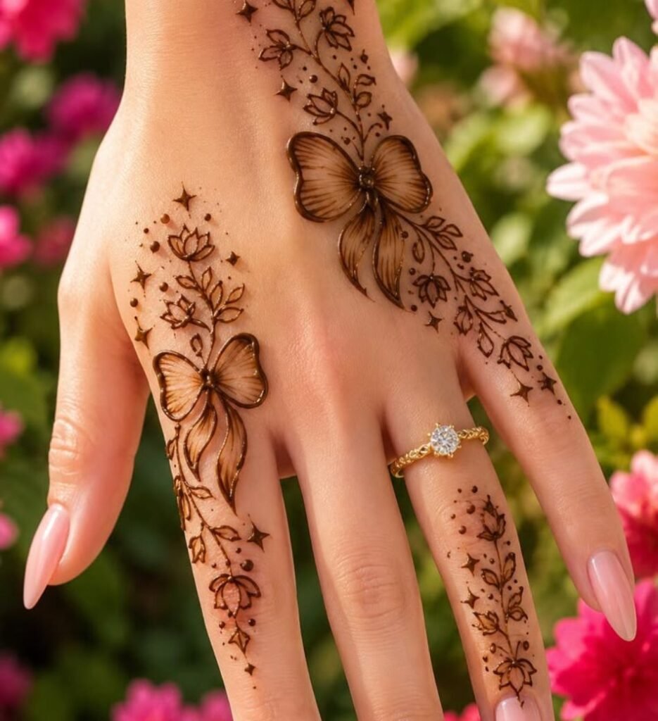 pretty butterfly mehndi design