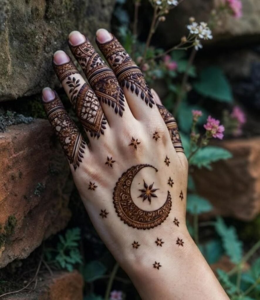 pretty moon mehndi design