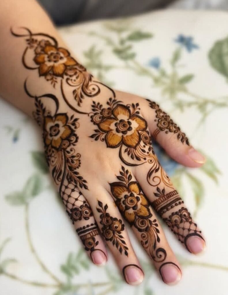 right hand mehndi design