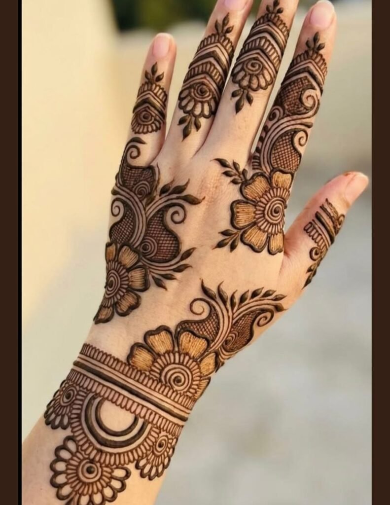 shaded bail mehndi design