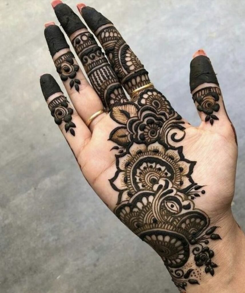 shaded bail mehndi designs