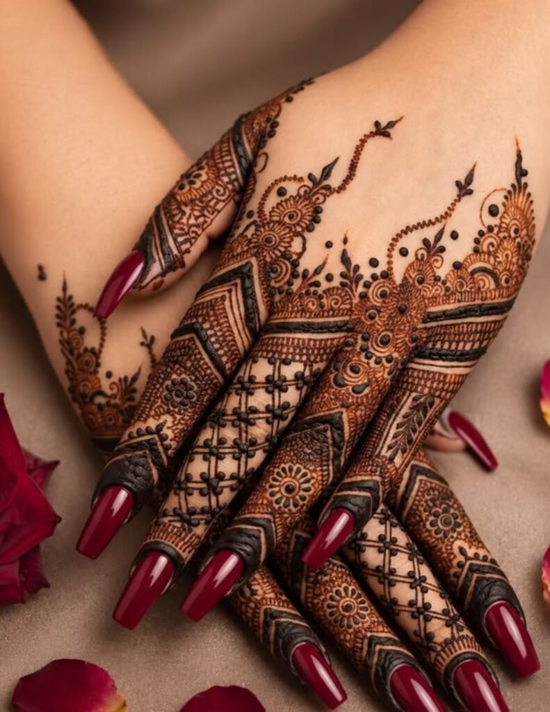 shaded gulf mehndi design