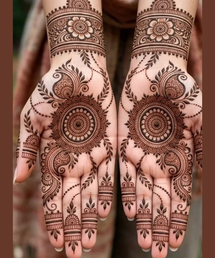 shaded mehndi design for brides