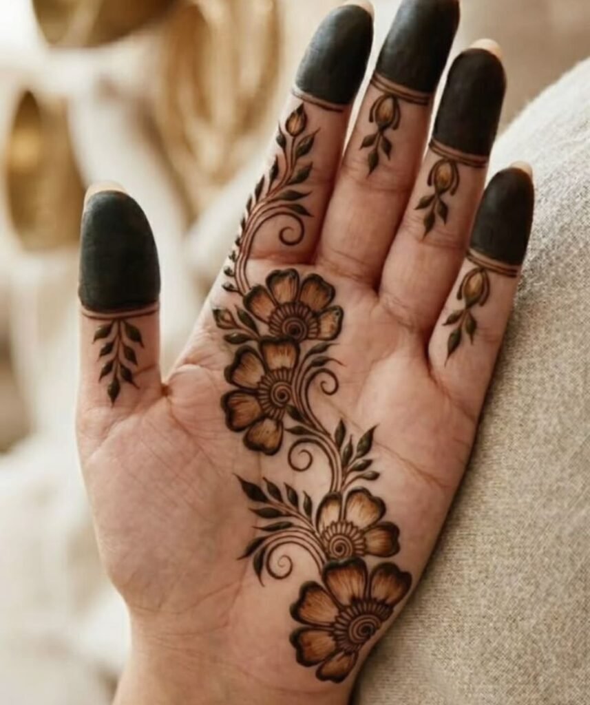 simple front hand mehndi design
