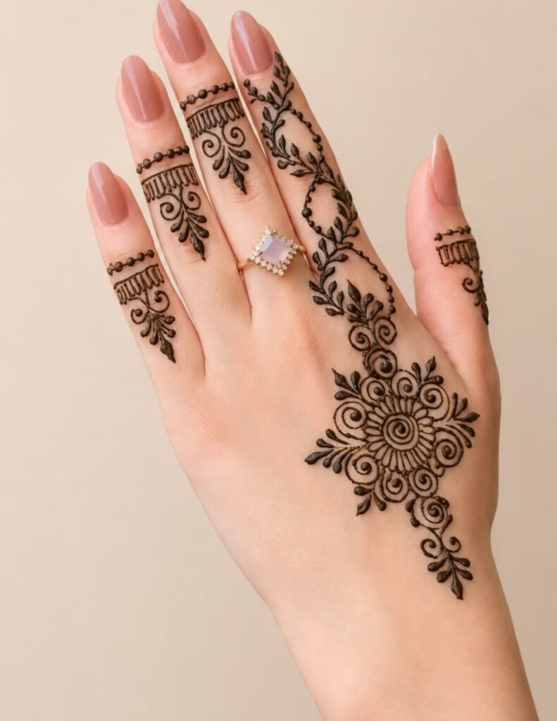 simple genz mehndi design
