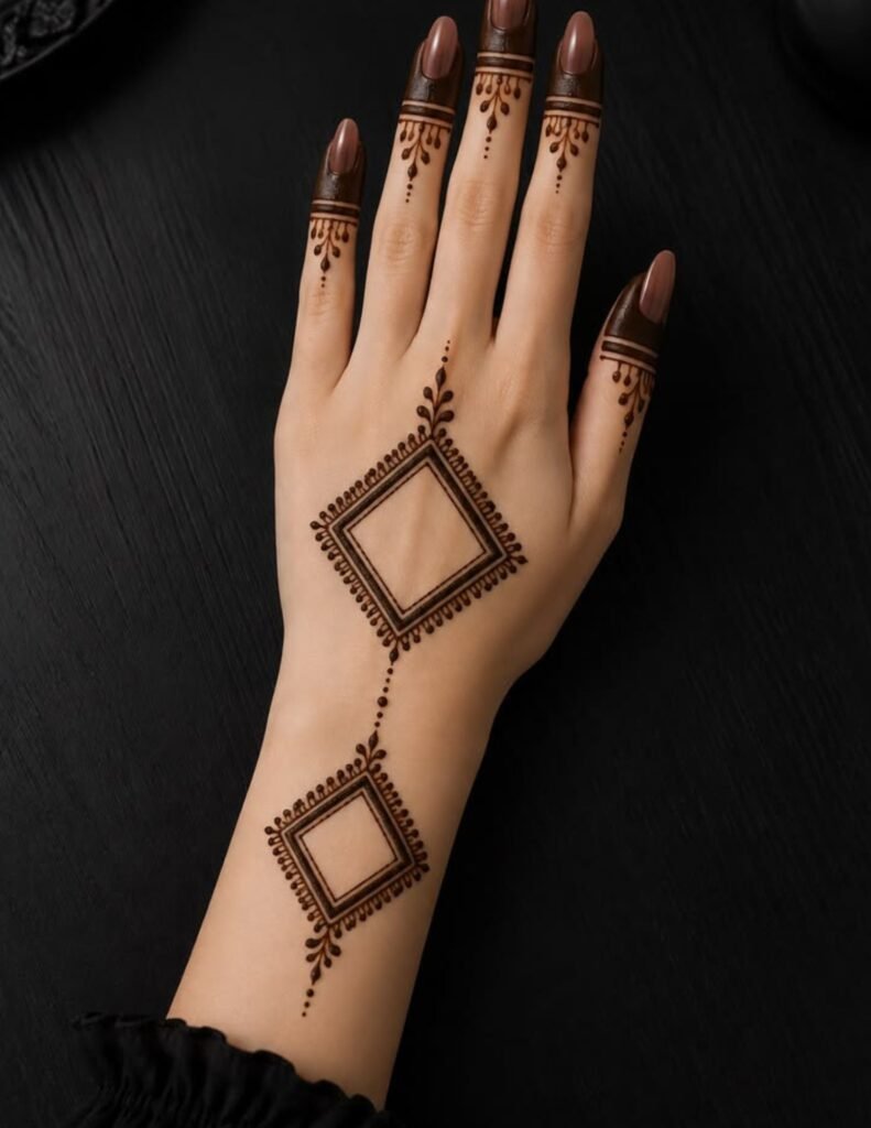 simple geometric mehndi desin