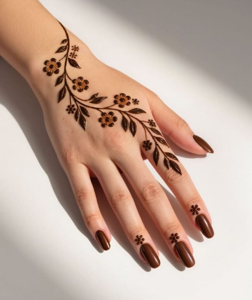 simple one hand mehndi design