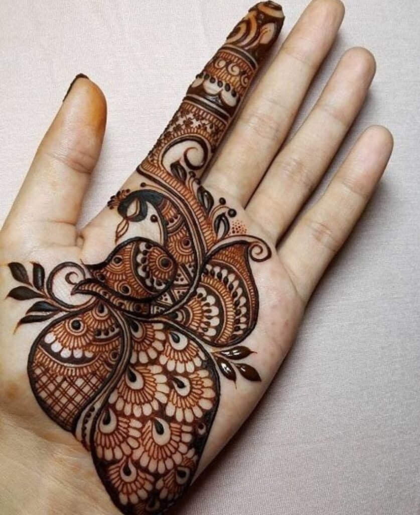 simple peacock mehndi design