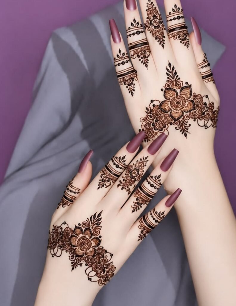 stylish mehndi design for engagement